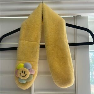 Yellow warm Scarf with Murakami's flowers style